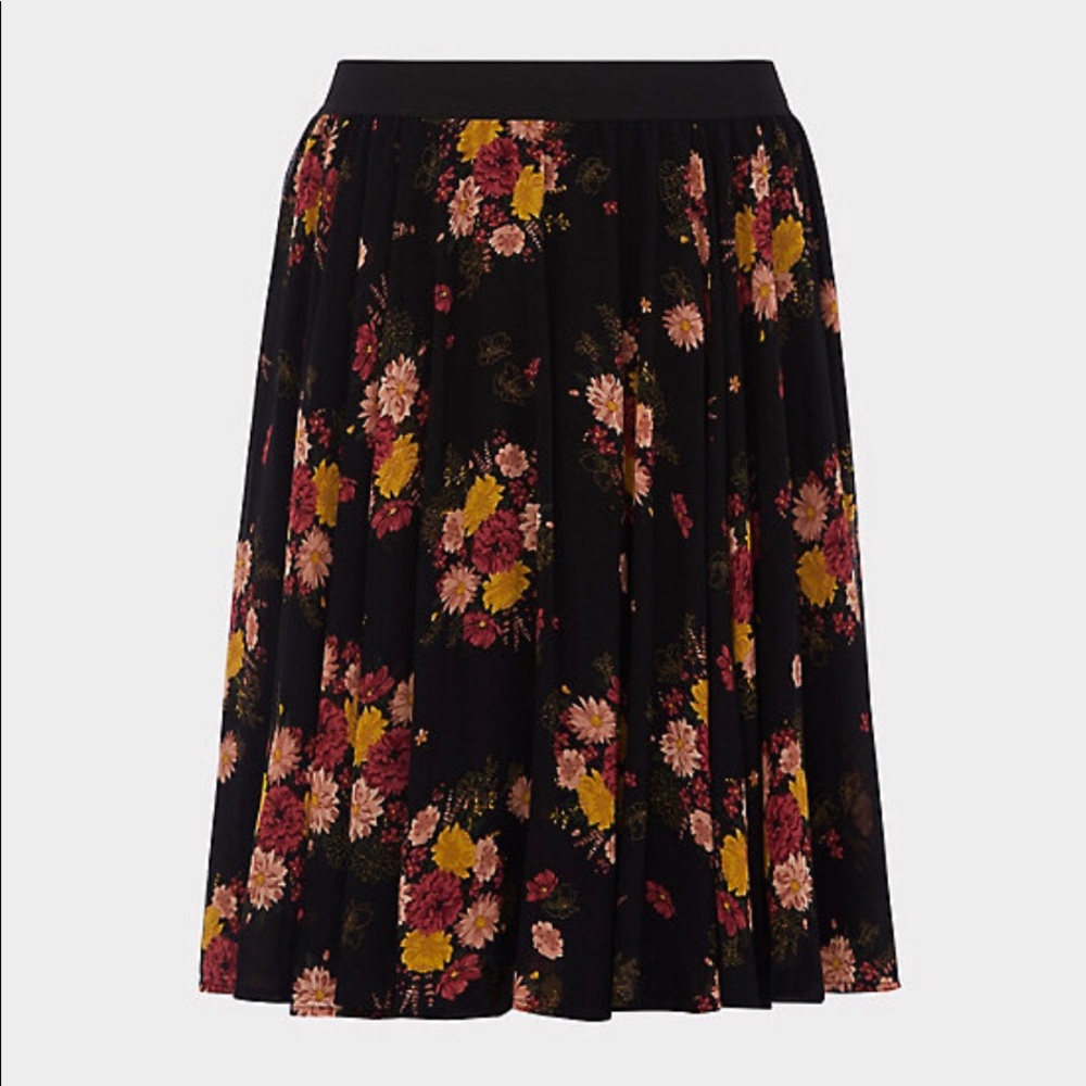 Chiffon Midi Skater Skirt